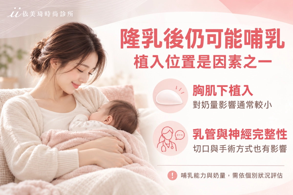 隆乳可以餵奶嗎：假體植入位置與乳腺的相對距離