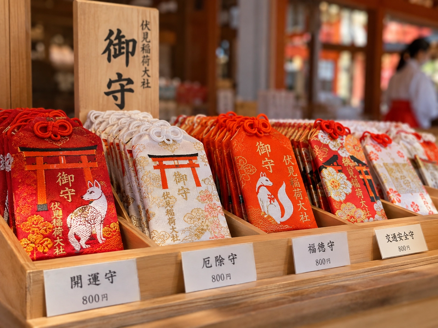 伏見稻荷大社授與所的御守攤位