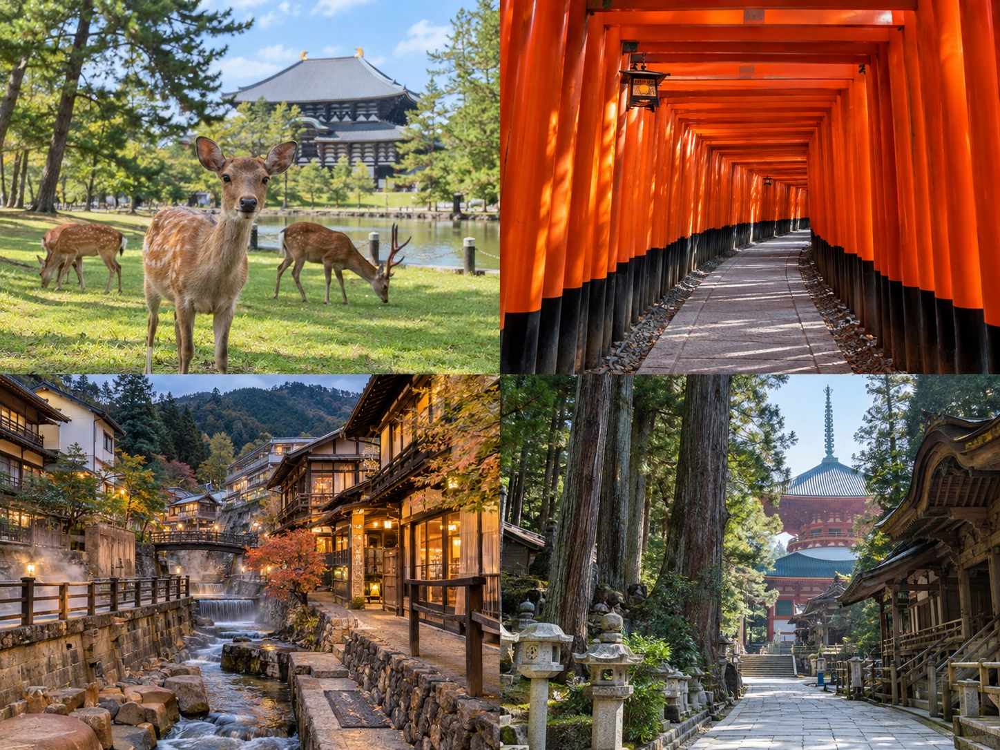 用關西鐵路卡從大阪出發前往奈良、京都、神戶、高野山的路線範例