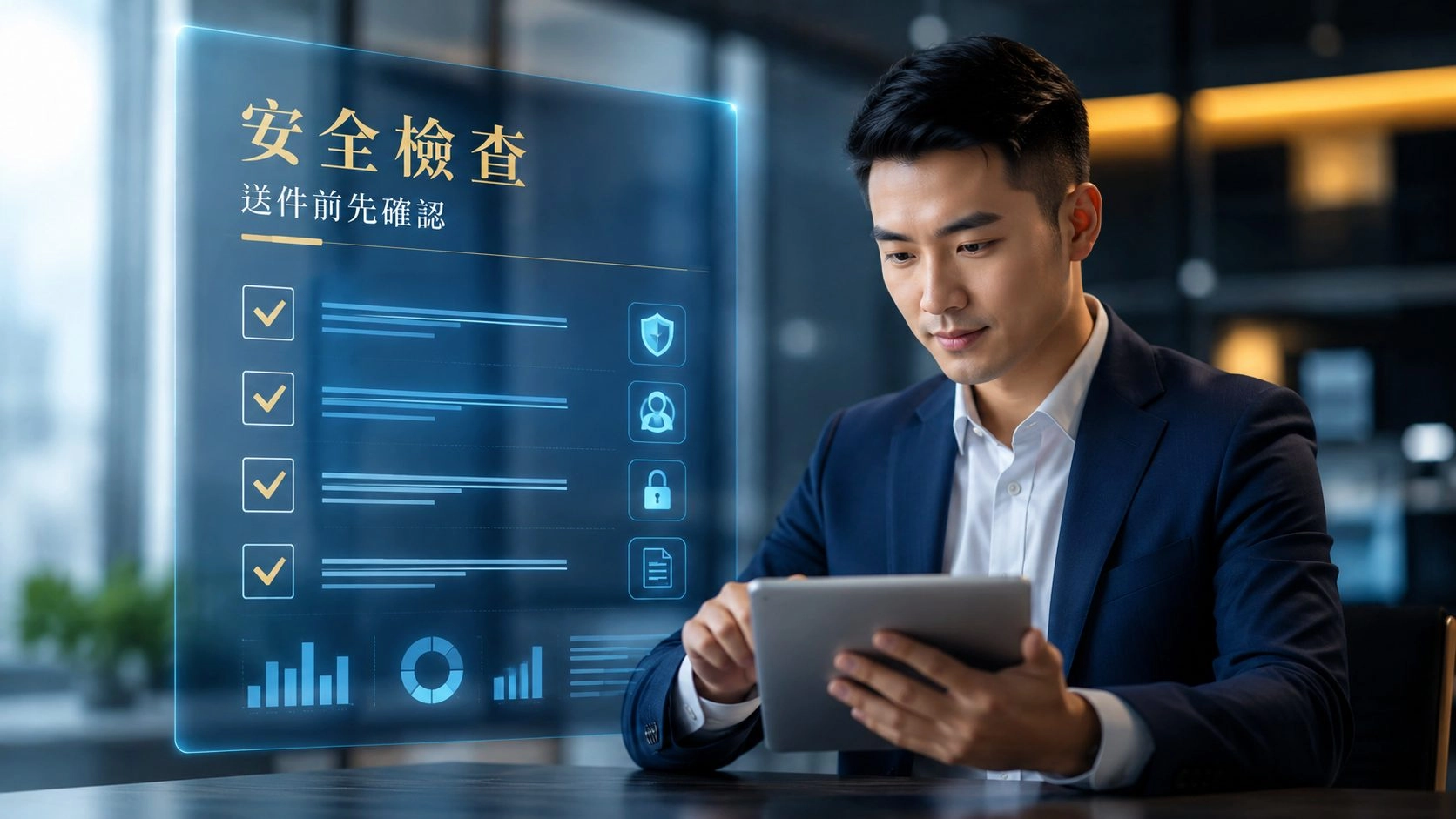 線上快速借款安全檢查示意圖，申請前確認公司資料契約利率與還款能力